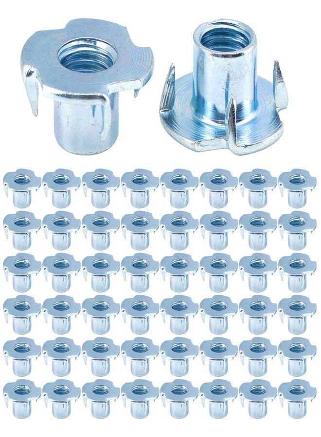 Sydien S SYDIEN T Nuts M10 50Pcs Threaded Inserts T-Nuts, Zinc-Plated Steel 4 Pronged Tee Nut for Wood, Rock Climbing Holds Cabinetry - Image 2